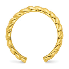 Sterling Silver Flash Gold-plated Textured Twist Adjustable Ring