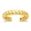 Sterling Silver Flash Gold-plated Textured Twist Adjustable Ring
