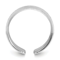 Sterling Silver Rhodium Plated and Textured Adjustable Ring