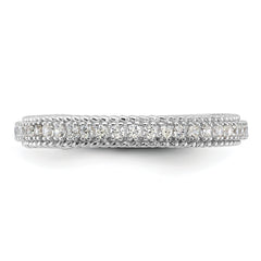 Sterling Silver Rhodium-plated CZ 3mm Eternity Band