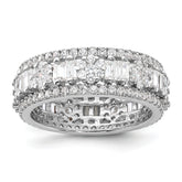 Sterling Silver Rhodium-plated CZ Eternity Band