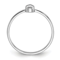 Sterling Silver Rhodium-plated Pear Shaped CZ Ring