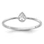 Sterling Silver Rhodium-Plated Pear Shaped Cubic Zirconi Ring