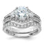 Cubic Zirconia Set Engagement Ring in Sterling Silver, 2.8mm, Size 6–8 - Sophia Jewelers
