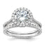Cubic Zirconia Halo Eternity Set Engagement Ring in Sterling Silver, Size 8 - Sophia Jewelers