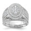 Sterling Silver Rhodium-Plated Cubic Zirconi Ring and Band Set