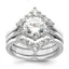 Sterling Silver Rhodium-Plated Cubic Zirconi Three Ring Set, Size 6–8 - Sophia Jewelers