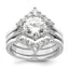 Sterling Silver Rhodium-Plated Cubic Zirconi Three Ring Set