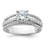 Fancy Cubic Zirconia Engagement Ring in Sterling Silver, Size 7 - Sophia Jewelers