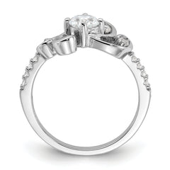 Pure Fire Sterling Silver Rhod-plated Fancy CZ Ring