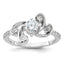 Pure Fire Sterling Silver Rhodium-Plated Fancy Cubic Zirconi Ring