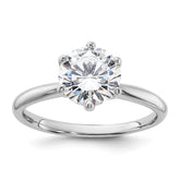 Sterling Silver Rhodium-plated 9mm CZ 6 Prong Solitaire Ring