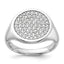Sterling Silver Rhodium-plated Polished CZ Fashion Ring