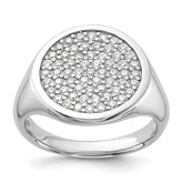 Sterling Silver Rhodium-plated Polished CZ Fashion Ring