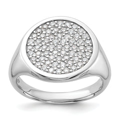 Sterling Silver Rhodium-plated Polished CZ Fashion Ring