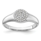 Sterling Silver Rhodium-plated Micro Pave CZ Ring