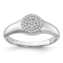 Sterling Silver Rhodium-plated Micro Pave CZ Ring