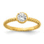 Sterling Silver Gold-tone Cubic Zirconi Twisted Ring