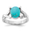 Sterling Silver Rhodium-Plated Polished Imitation Turquoise Ring