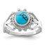 Reconstituted Turquoise Ring in Sterling Silver, Size 6–8 - Sophia Jewelers
