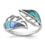 Abalone Bypass Leaf Ring in Sterling Silver - Sophia Jewelers