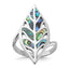 Abalone Leaf Ring in Sterling Silver, 2.3mm - Sophia Jewelers