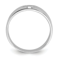 Sterling Silver Rhodium-plated Polished Cut-out Cross Ring