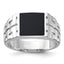 Men's Black Onyx Ring in Sterling Silver, Size 9–11 - Sophia Jewelers