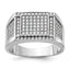 Sterling Silver Rhodium-plated CZ Signet Ring
