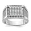 Sterling Silver Rhodium-plated CZ Signet Ring, Size 9–11 - Sophia Jewelers