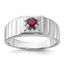 Men's African Ruby Ring in Sterling Silver, Textured, Size 9–11 - Sophia Jewelers