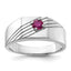 Men's African Ruby Signet Ring in Sterling Silver, Textured, Size 9–11 - Sophia Jewelers