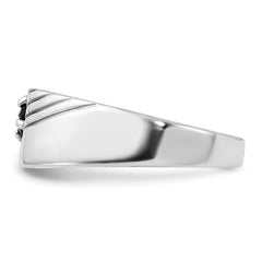 Sterling Silver Rhodium-plated Black Onyx Signet Men's Ring