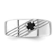Sterling Silver Rhodium-plated Black Onyx Signet Men's Ring