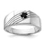 Sterling Silver Rhodium-plated Black Onyx Signet Men's Ring, Size 9–11 - Sophia Jewelers