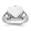 Sterling Silver Rhodium-plated Polished Claddagh Heart Ash Holder Size 8 Ring
