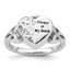 Sterling Silver Rhod-plated Enameled Celtic Knot Heart ALWAYS IN MY HEART Ash Holder Ring, Size 6–8 - Sophia Jewelers