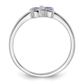 Sterling Silver Rhodium-plated Children's Size 4 Purple Enamel Butterfly Ring