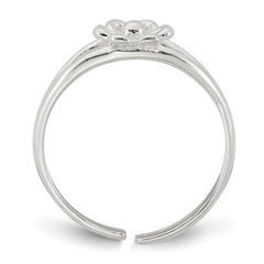 Sterling Silver Polished Flower Toe Ring
