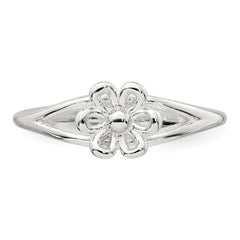 Sterling Silver Polished Flower Toe Ring
