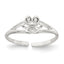 Sterling Silver Polished Flower Toe Ring