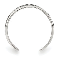 Sterling Silver Polished and Antiqued Moon and Star Toe Ring