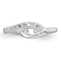 Sterling Silver Polished Fancy CZ Adjustable Toe Ring