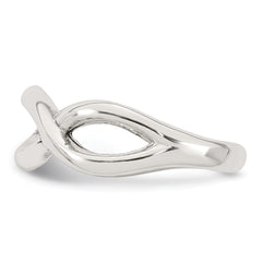 Sterling Silver Polished Criss Cross Adjustable Toe Ring