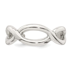 Sterling Silver Polished Criss Cross Adjustable Toe Ring