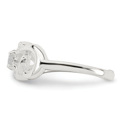 Sterling Silver Polished CZ Fancy Toe Ring