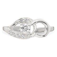 Sterling Silver Polished CZ Fancy Toe Ring