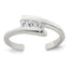 Sterling Silver Polished 3 Stone CZ Bypass Adjustable Toe Ring