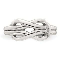 Sterling Silver Polished Knot Infinity Adjustable Toe Ring