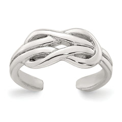 Sterling Silver Polished Knot Infinity Adjustable Toe Ring